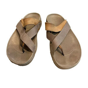 Fitflop MensTaupe Sling Nylon Walking Sandal 11 Flat Comfort Slip On Casual